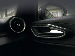 Alfa Romeo Giulia Interior Door Handle Surround Trim Set - Carbon Fiber - White Candy